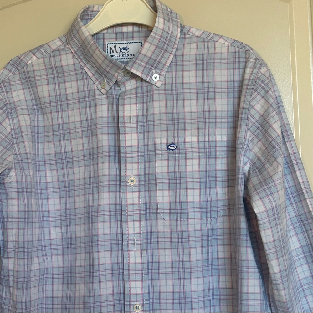 12-14 Southern Tide Plaid Sport Shirt - Picture 2 of 6
